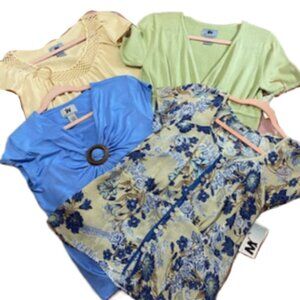 LOT OF 4 NWT Womens Y2K DEADSTOCK TOPS Size S & M Peasant Babydoll Cottage Fairy